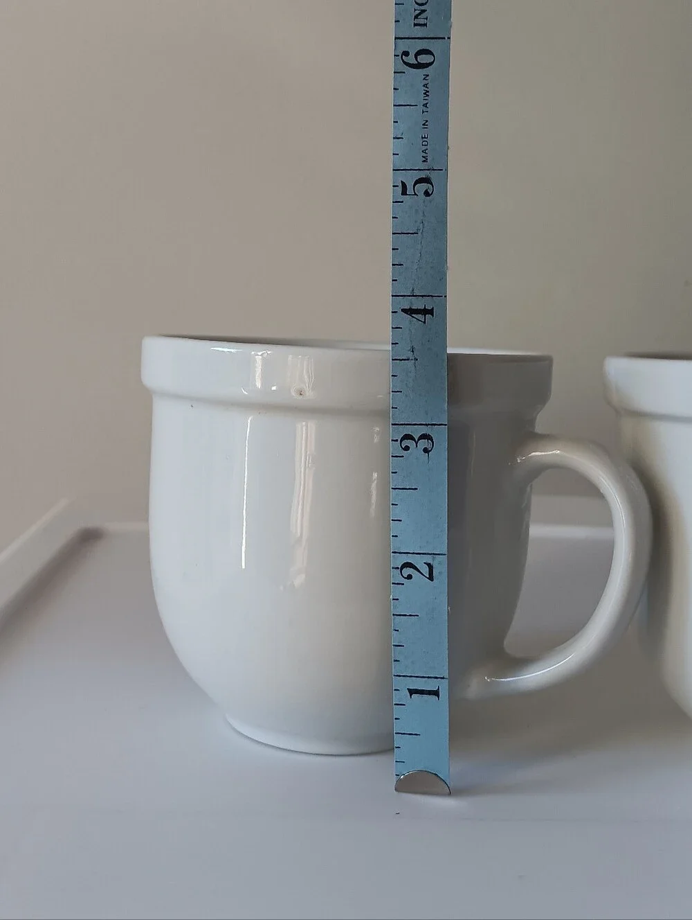Pottery Barn Ceramic Classic Coffee Mugs White Set of 2 Handled Thick Rim Bistro